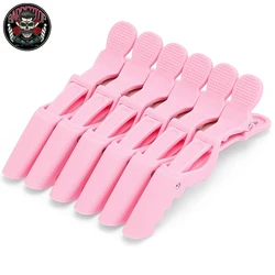 6pcs Pink Alligator Hair Clips Hairdressing Clamps Claw Hair Sectioning Clip Professional Barber Styling Hair Clips Accessories