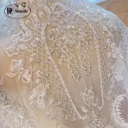 Handmade Embroidery Tube Bead Lace Fabric, DIY Wedding Dress Fabric, High-end Sequin Tube Bead, RS4269, New