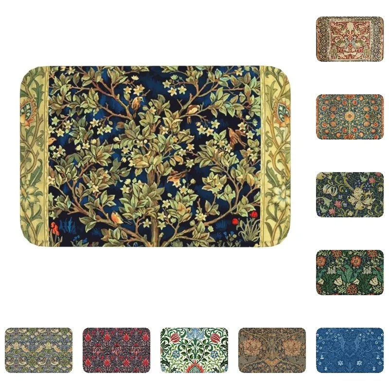 William Morris Tree Of Life Front Floor Door Entrance Mat Indoor Bath Kitchen Doormat Toilet Carpet Rug Living Room Footpad