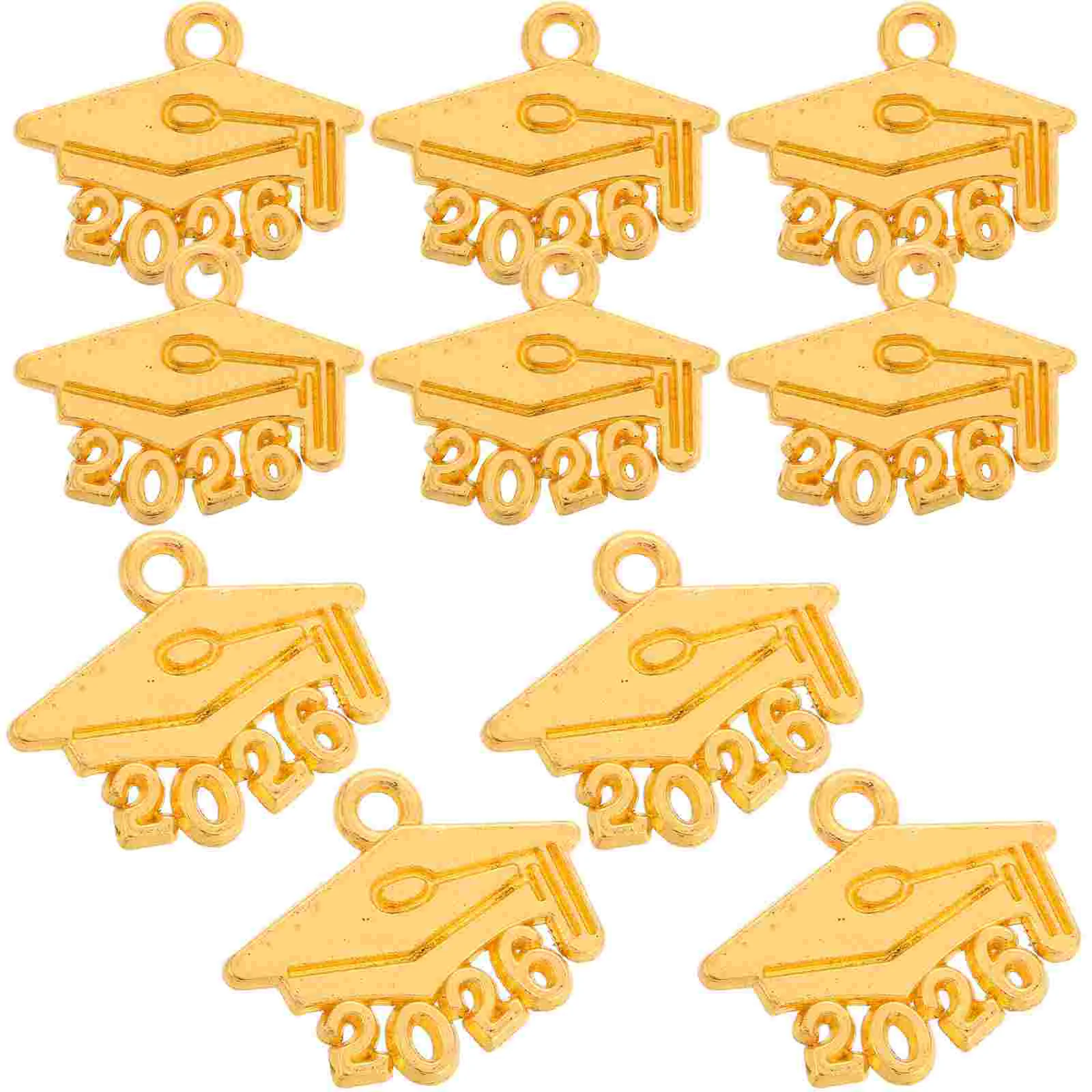 100pcs Alloy Key Graduation Cap Charms Commemorate Golden Tassel Memorial Pendant Creative Design Elegant Durability