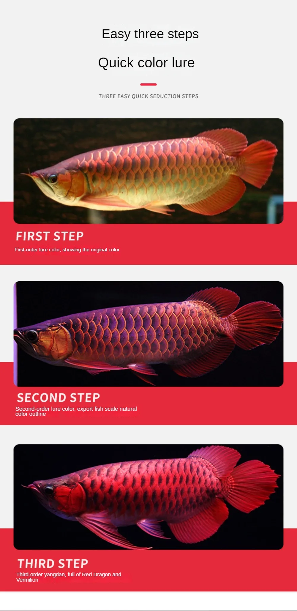 Imagem -02 - Anfíbio Fish Tank Light Aquário Arowana Luring Lamp Ajude a Cor dos Peixes a Crescer Ip68 à Prova Dágua Vermelho Luzes Brancas 6700k 15000k