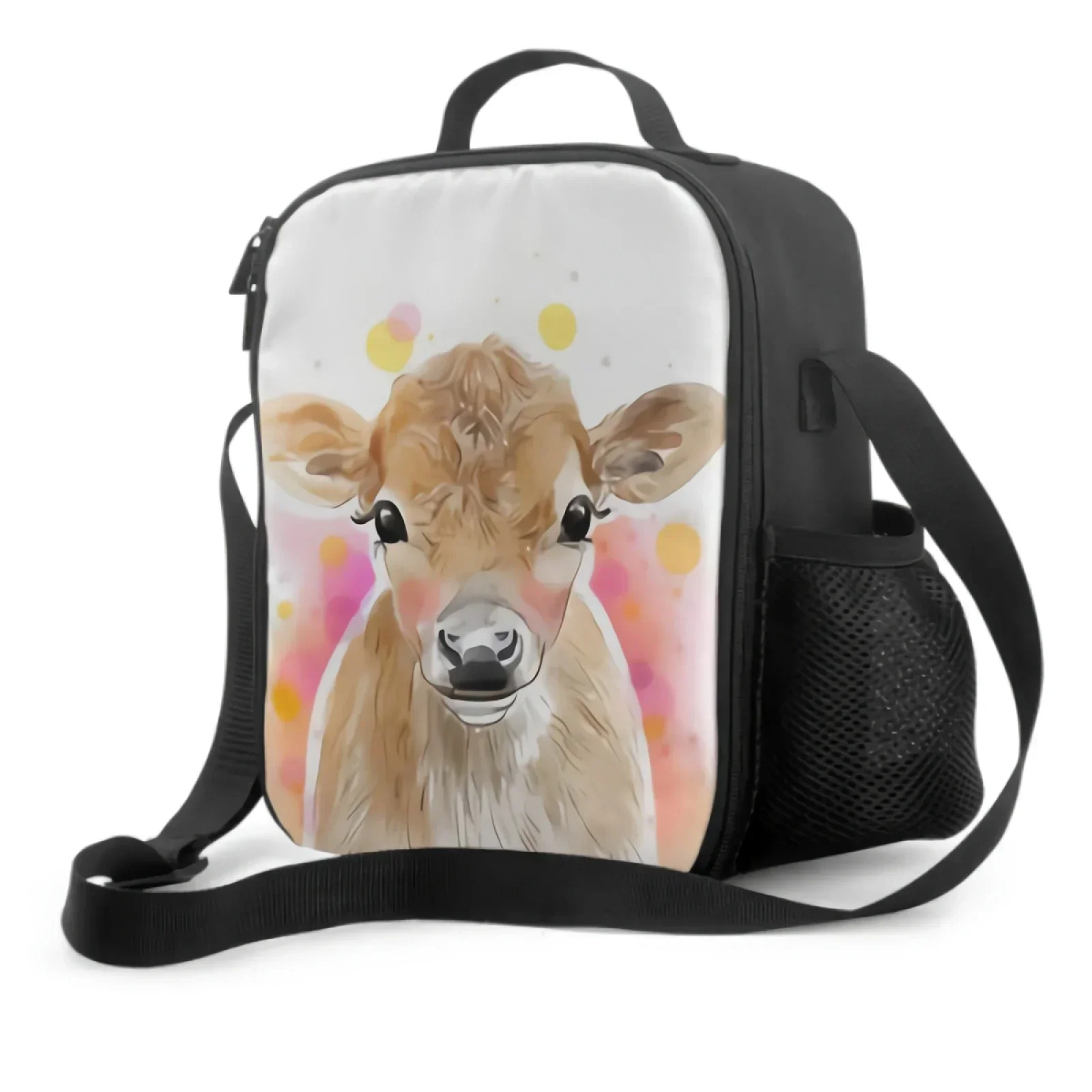 

Cute Shy Cow Print Lunch Box Insulated Meal Bag Farmhouse Animal Lunch Bag Food Container for Boys Girls School Picnic