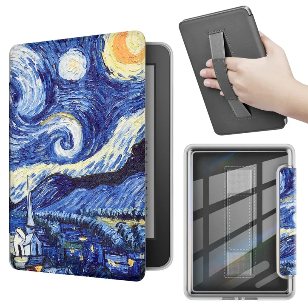 Hand Support e-Reader Case Acrylic Auto Wake/Sleep Smart Cover Clear for Kindle Paperwhite 12th Gen/ Colorsoft 2024 7 inch