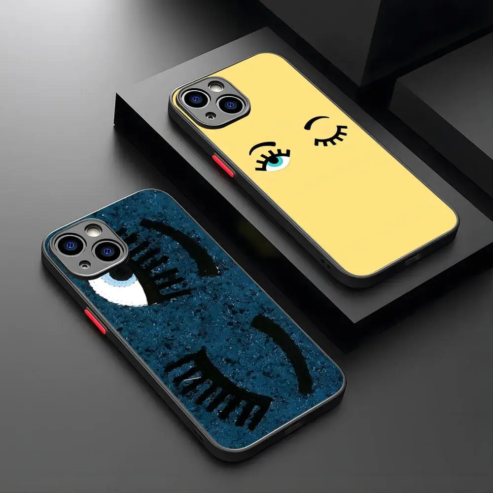 Hot Chiara Ferragni Eyes Eyes Phone Case For IPhone 15 16 14 12 13 11 Pro XR XS Max Mini Excellent X 7 8 Plus Matte Shell Cover