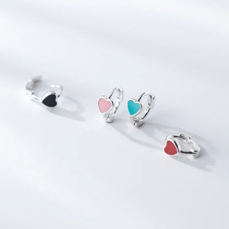 الملونة المينا جولة محظوظ يبتسم وأقراط النساء أزياء بسيطة الكورية التعبير ثقب المجوهرات Pendientes الملحقات