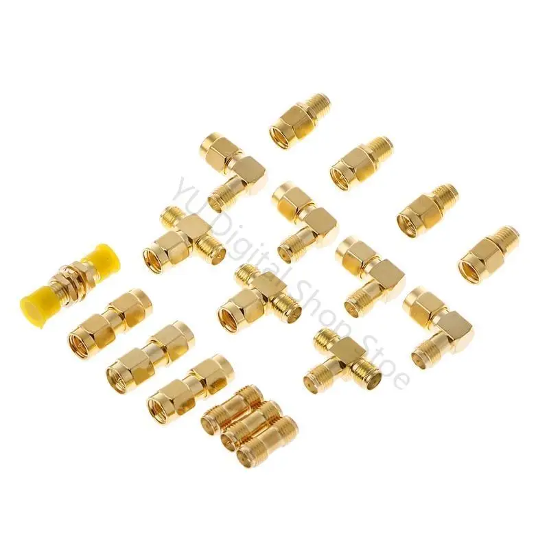 96BA 18 Teile/satz Stecker Kits Männlich Weiblich SMA Stecker Antenne Konverter Koaxial Adapter – Detail 6