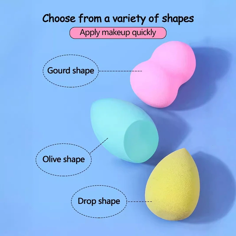 Dry And Wet Dual-Purpose Sponge Beauty Makeup Egg Air Cushion Powder Puff Extremely Soft Makeup Tool Random Color and Shape