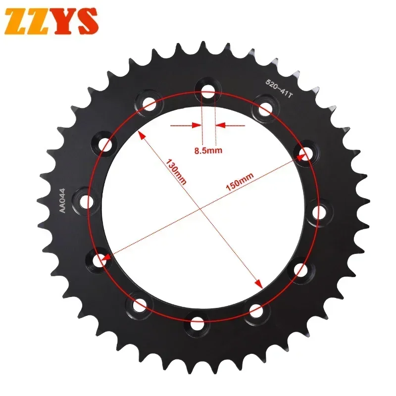 520 41T 42T 43T 47T 47 Tooth Motorcycle Rear Sprocket Gear Cam Pinion Wheel for Honda Road XL400S XL400 XL600 XL600R XL 400 600