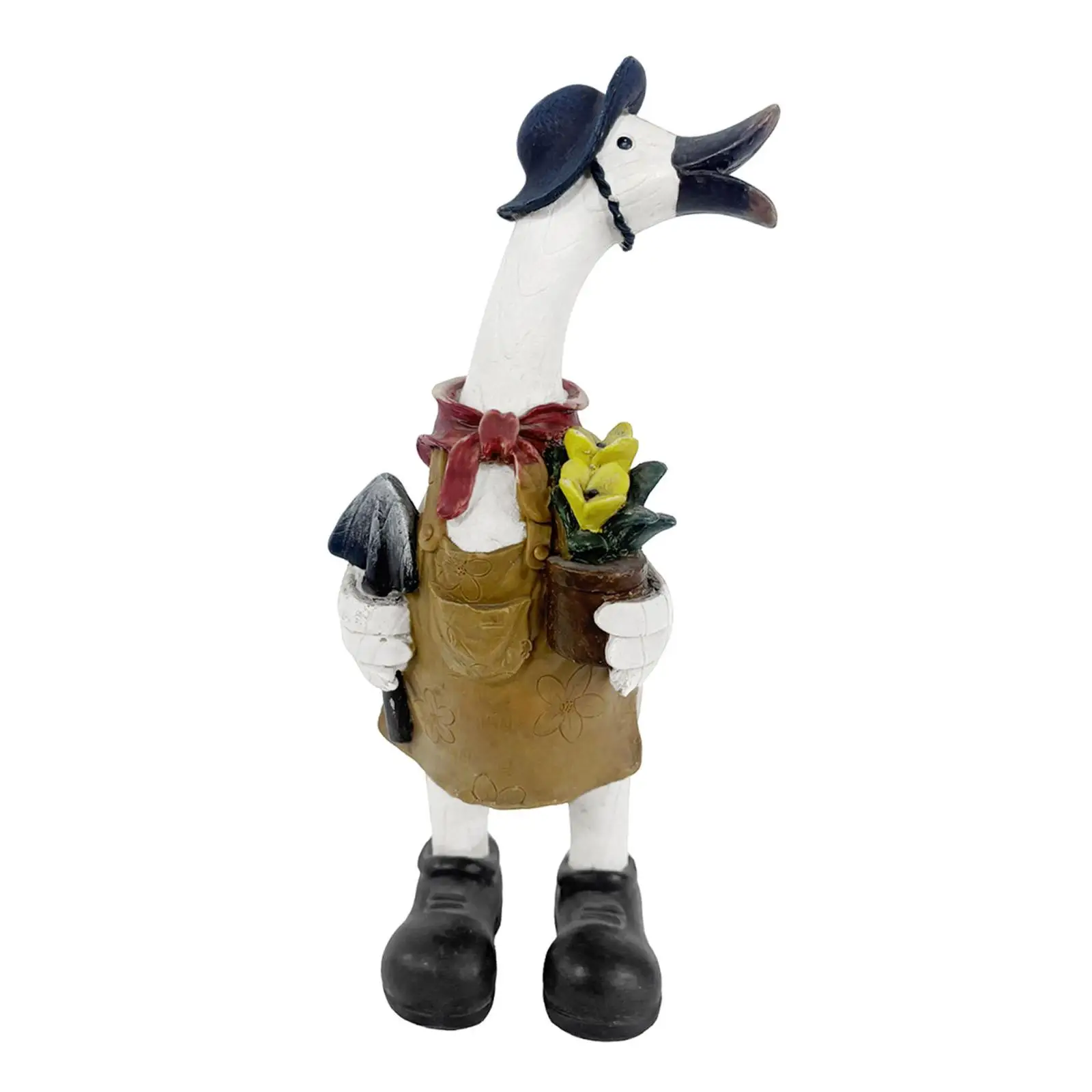 Duck Statue Animal Figurine Garden Accessories,Resin Sculpture Landscape Ornament for Indoor Bedroom Housewarming Living Room