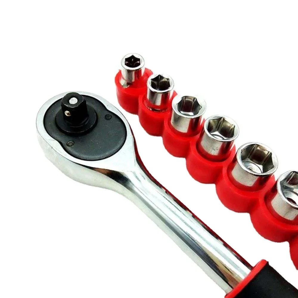 Krachtige 1/4 Inch Torque Ratchet Wrench Set Repair Tool For Vehicle Bicycle Bike Socket Wrench Kit Tool + 8 socket