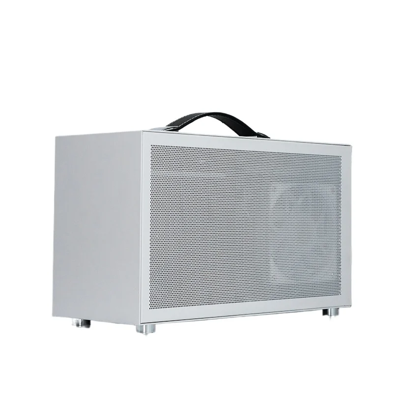 S400PRO Mini ITX Case Portable Handle Dual-Side Mesh Panel Aluminum Trim Portable SFF Chassis