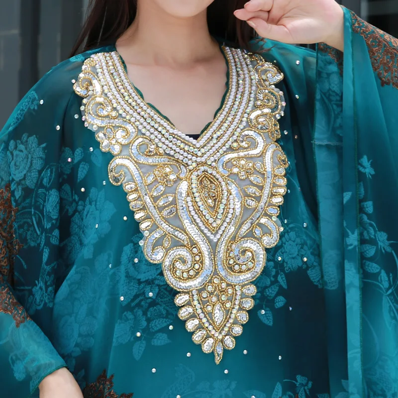 Nuevo Vestido de Danza del Vientre, Traje Folclórico del Golfo Pérsico, Vestido Haleji para Danza con el Cabello, Disfraz para Actuación T905