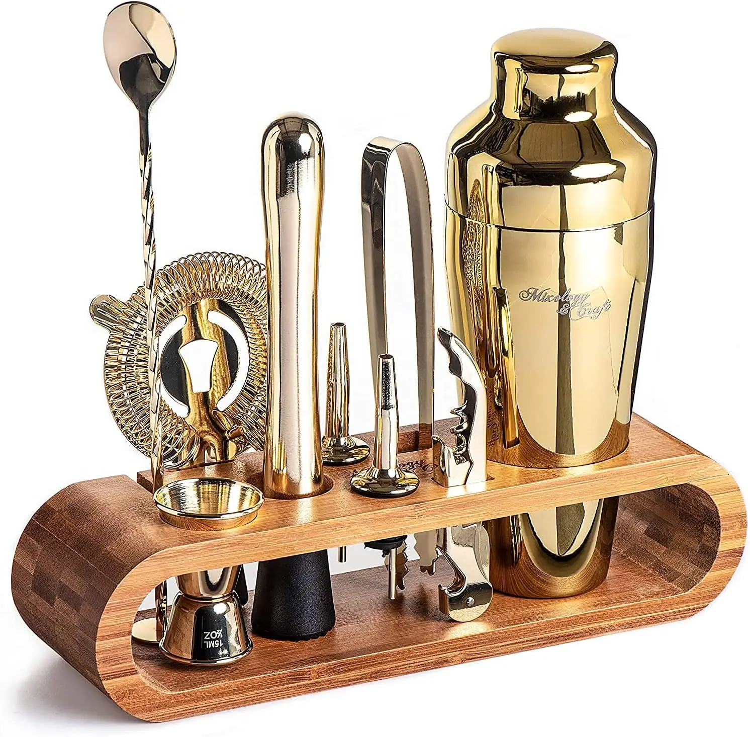 

Mixology Bartender Kit: 10-Piece Bar Tool Set with Bamboo Stand | Perfect Home Bartending Kit and Martini Cocktail Shaker Set