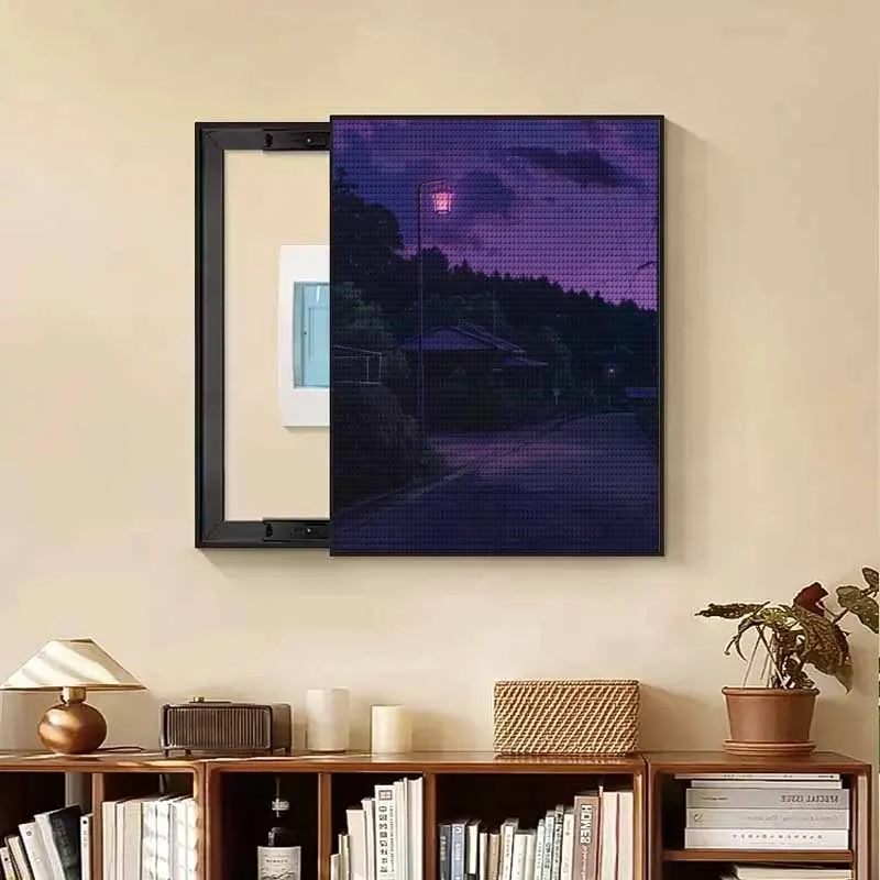 Frameless,DIY Full Diamond Painting Sunset Village Mosaic Adult Dot Diamond Cross Stitch Set Living Room Bedroom Decorative Pain