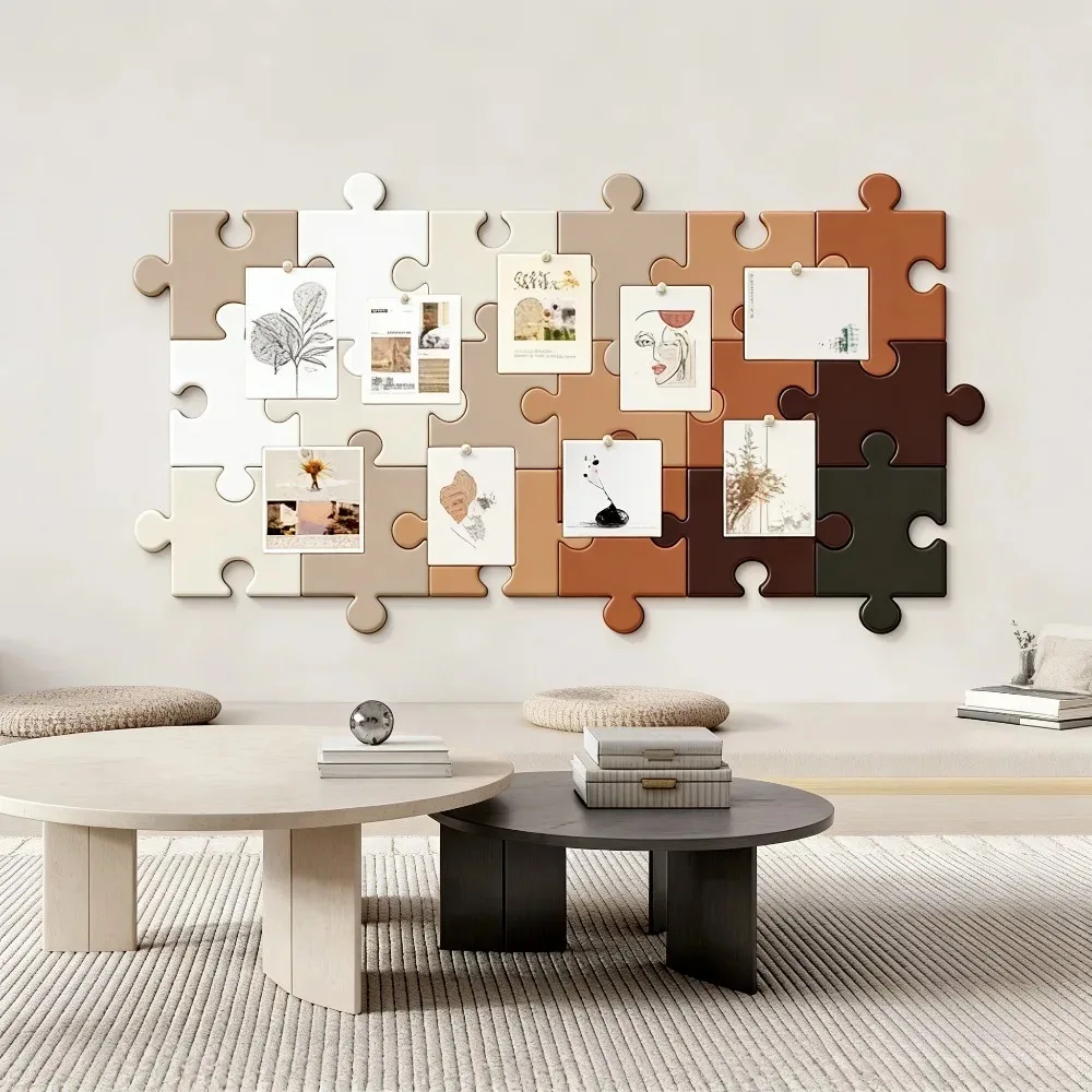 Ins Style 3D Felt Wall Panel Puzzle Self-Adhesive Wall Background Decor Photo Message Board for Living Room Bedroom Nursery
