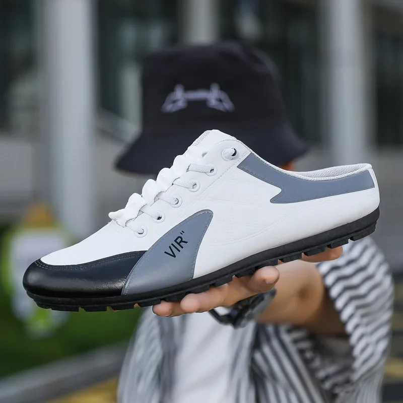 남성용 패션 소프트솔 하프 슬리퍼 트렌디 캐주얼 신발 부드러운 밑창 미끄럼 방지 신발 새로운 야외 워킹 슈즈 남성용 신발