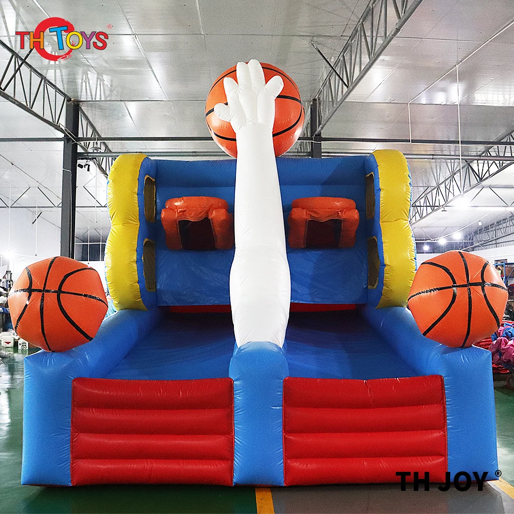 free air shipping 4x3m pvc inflatable basketball hoop carnival game/Inflatable Basketball Double Shot out for playground game