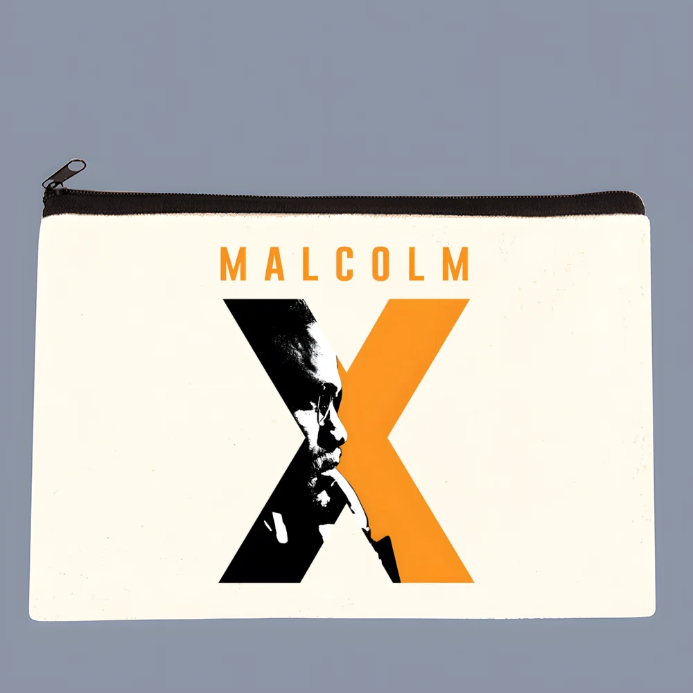 

Malcolm X Black History Key Bag Classic Printing Zipper Storage Bag Customized Print