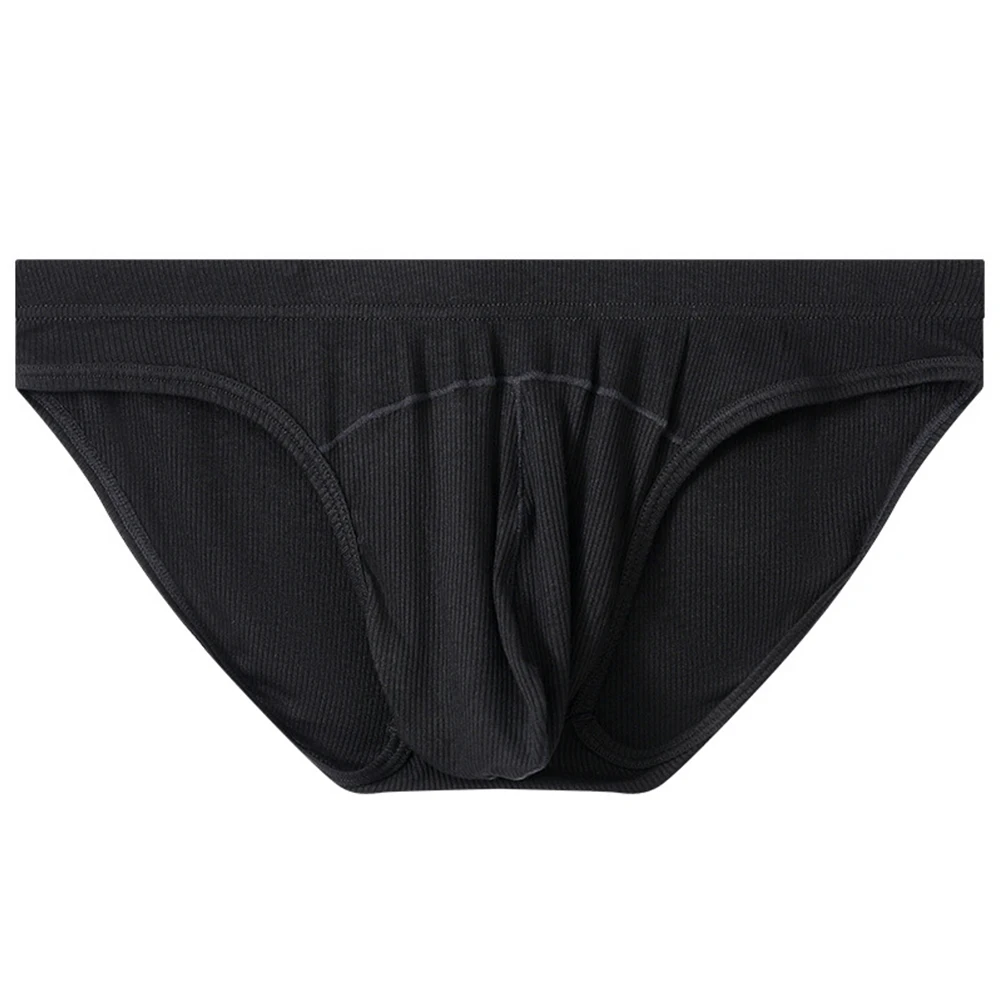 Mens Threaded Underwear Low Waist U Convex Pouch Briefs Breathable Underpants Sexy Bulge Pouch Peni Panties Bulge Knickers