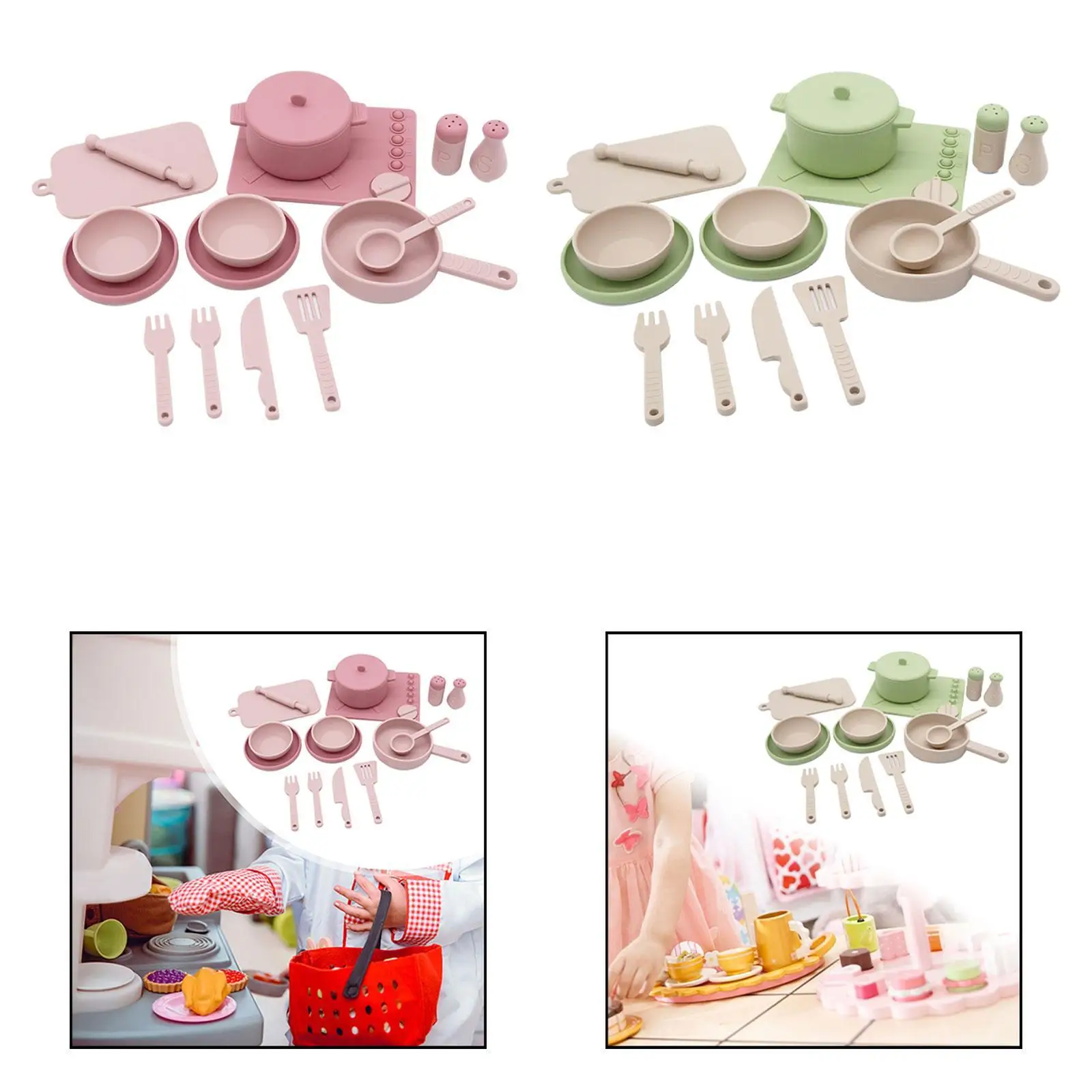 Jouets de cuisine pour enfants, 14 pièces, accessoires de cuisine, Pot et poêle, jouet de simulation