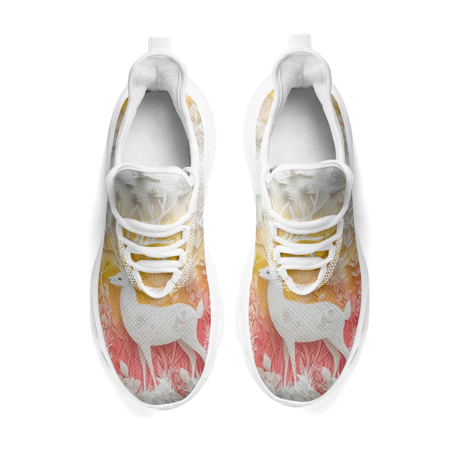 تخصيص تزلف طباعة المرأة أحذية رياضية كاجوال في سن المراهقة الفتيات خفيفة الوزن المشي احذية الجري شبكة الدانتيل متابعة الأحذية EUR36-48