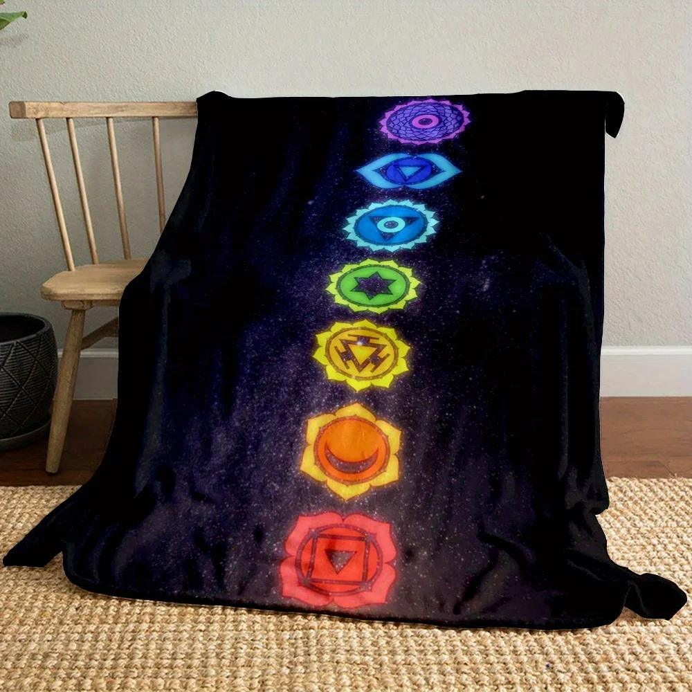 Indian Yoga Seven Chakras All-Season Universal Warm and Cool Throw Blanket