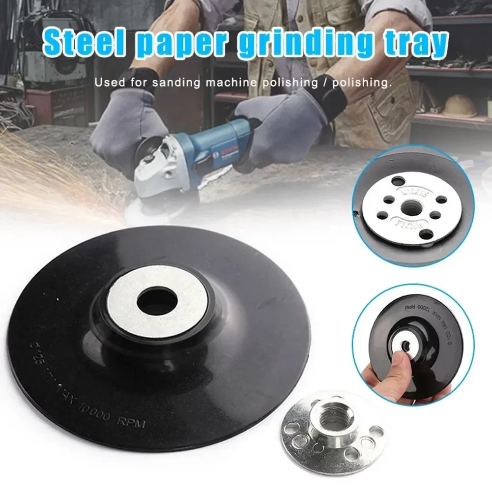 Backing Pad Disc Backing Pad Tool 125mm Resin Fibre Discs With Lock Nut Thread Durable For Angle Grinder Sander Polishers