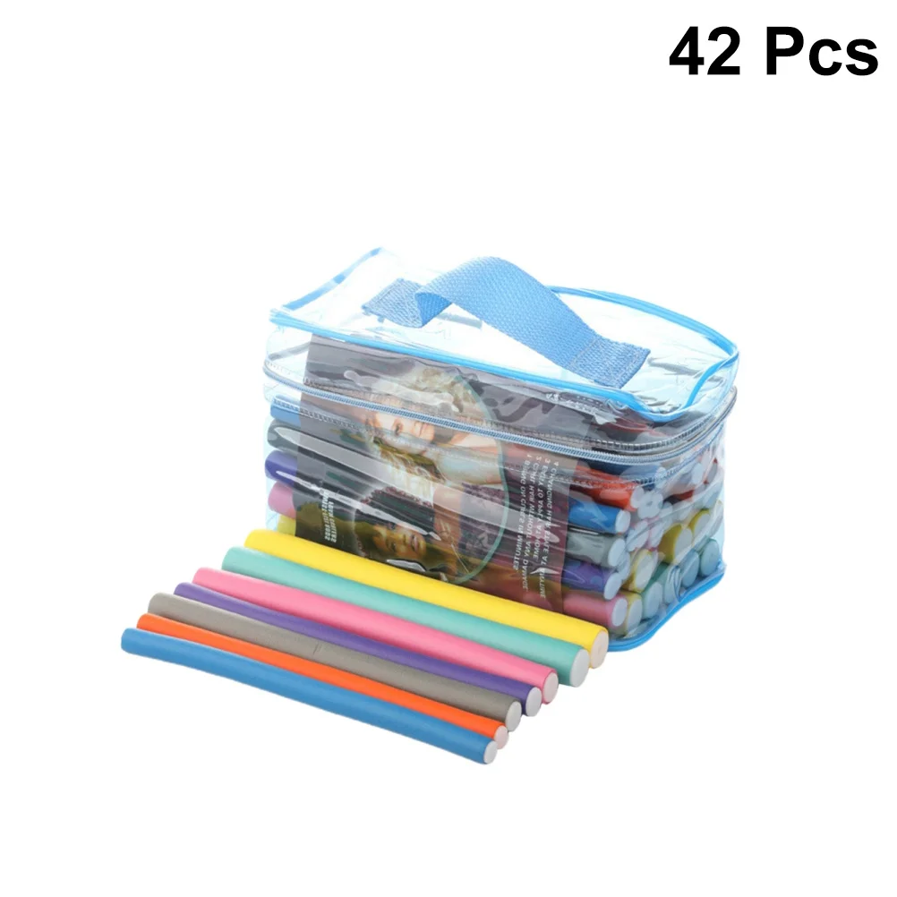 

42pcs Rubber Curlers Set Lightweight Durable Styling Tools For Women Temporary Suitable For Wet Dry Hair Hair Roller