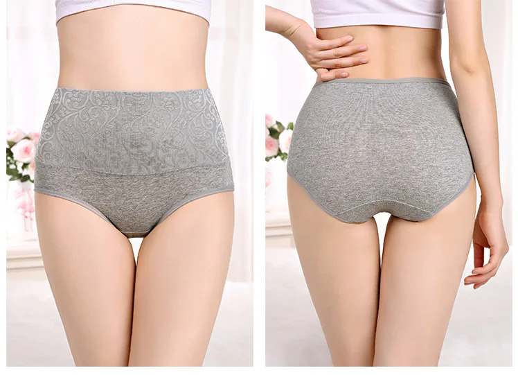 5 Teile/los Plus Größe Unterwäsche Frauen Höschen Hohe Taille Baumwolle Slip Mädchen Komfortable Shaper Bauch Unterhose Sexy Wäsche – Detail 16