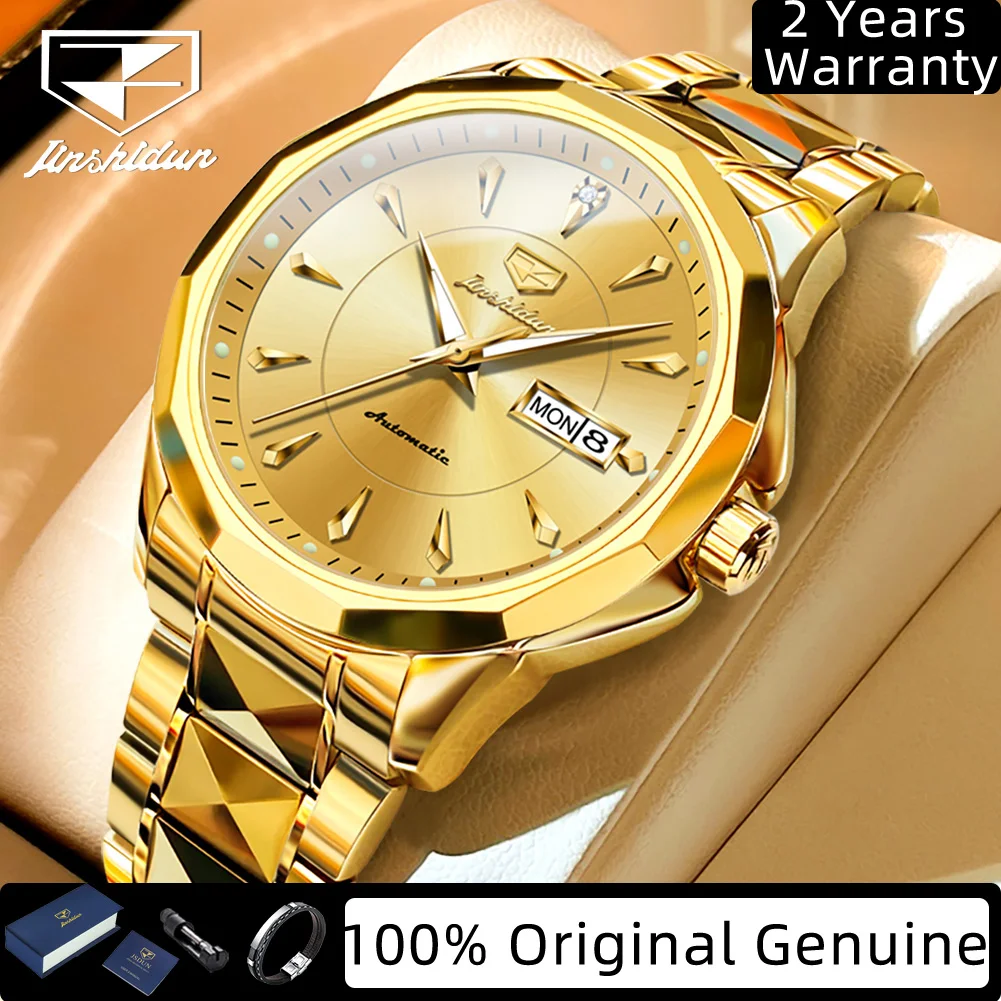 

JSDUN 8936 мужские часы с синтетическим сапфировым зеркалом, автоматические часы для мужчин, импортные механические часы, роскошные часы с двойным календарем