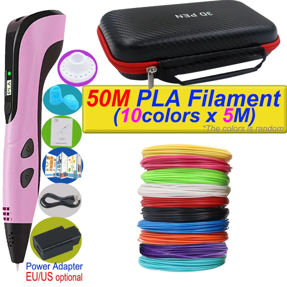 2026 neue 3D Druck Stift DIY Dreidimensionale Malerei Kinder Spielzeug Mit LCD Screen Power Adapter 200 M PLA Filament spielzeug Geschenk