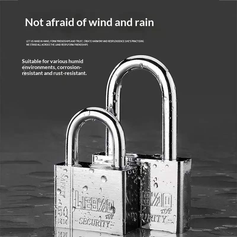 1 PCS High Security Stainless Steel Keyed Alike Padlocks Cut Resistant Shackle For Gates Lockers Warehouse