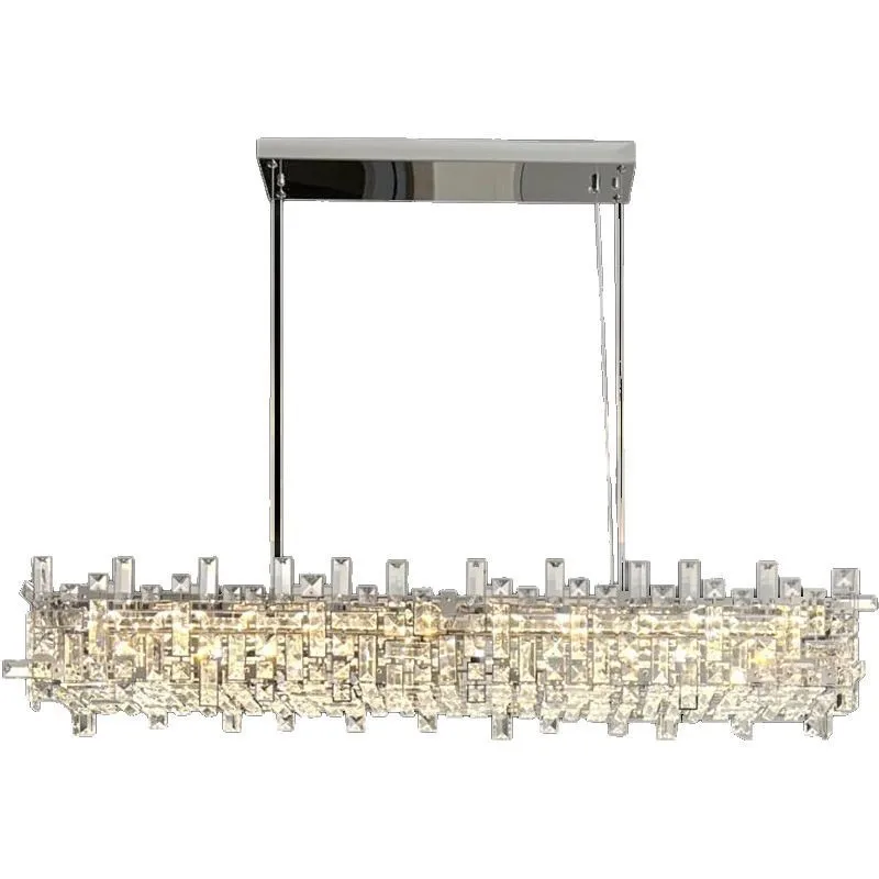 Luxury modern chandelier stainless steel square chandelier, height adjustable, suitable for villa lighting chandeliers