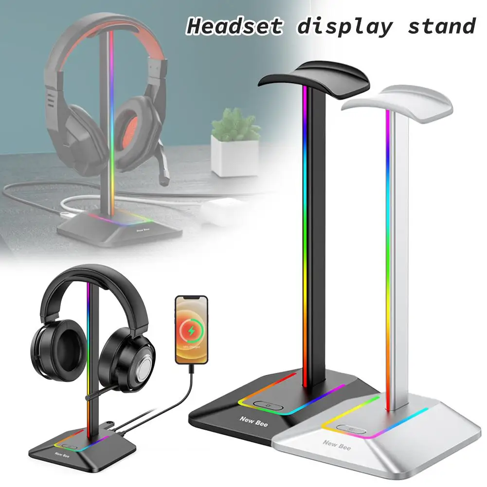 Rgb Phone Display Stand Usb / Type-c Ports Mounted Phone Stand Rack Non-slip Base Desktop Organizer For Ph U7j7