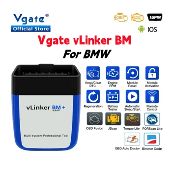 Vgate vLinker BM ELM327 For BMW Scanner Wifi Bluetooth 4.0 OBD2 OBD 2 Car Diagnostic Auto Scan Tool Bimmercode ELM 327 V1.5 V1 5