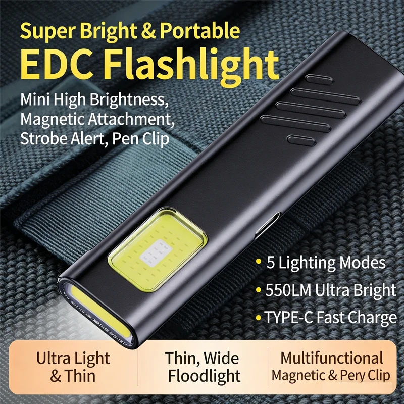 Security Flashing Work Light Warning Strong Light Mini Portable Outdoor Maintenance Emergency EDC Flashlight Knife Cap Clip
