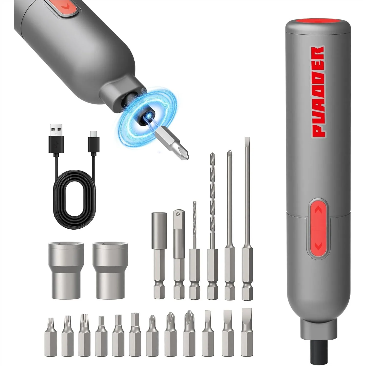 

Electric Screwdriver Cordless, Rechargeable 3.6V with Magnetic Bits and 20-Piece Set for DIY Home Repairs and Outdoor Use