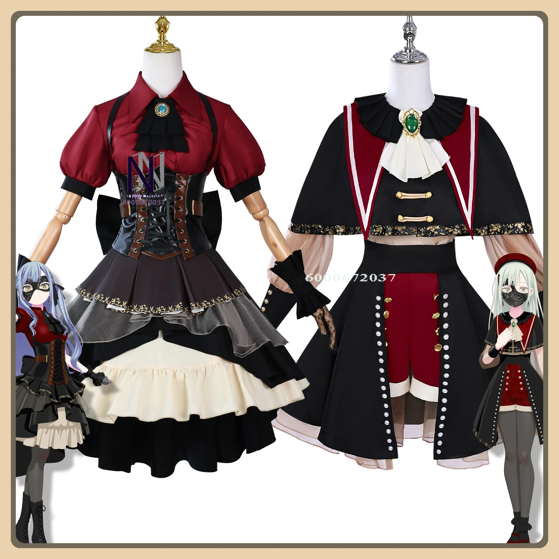 

Hot Mutsuki Wakaba Role Playing Costume Sequin Stage Dress Full Set High Quality Cosplay Costume (Female Adult) Halloween Party