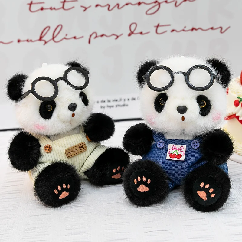 15 cm süße Riesenpanda-Kleid-Up-Plüschtiere, weiche Stofftier-Hoodies, Bär, kann Kleidung ändern, Baby-Beschwichtigungspuppe für Kinder, Geschenke