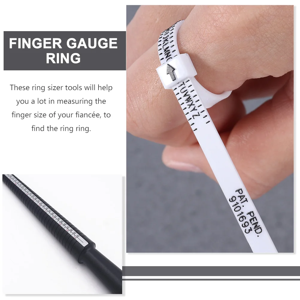 

1set Sizer Tools Jewelry Measuring Size Gauge Ring Measurement Stick Finger Ring Sizer Tool Marked Mandrel Finger Measuring