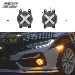 JDM Modification X Style Fog Lights Japanese General Civic Front Fog Lamp Headlight Car Accessories