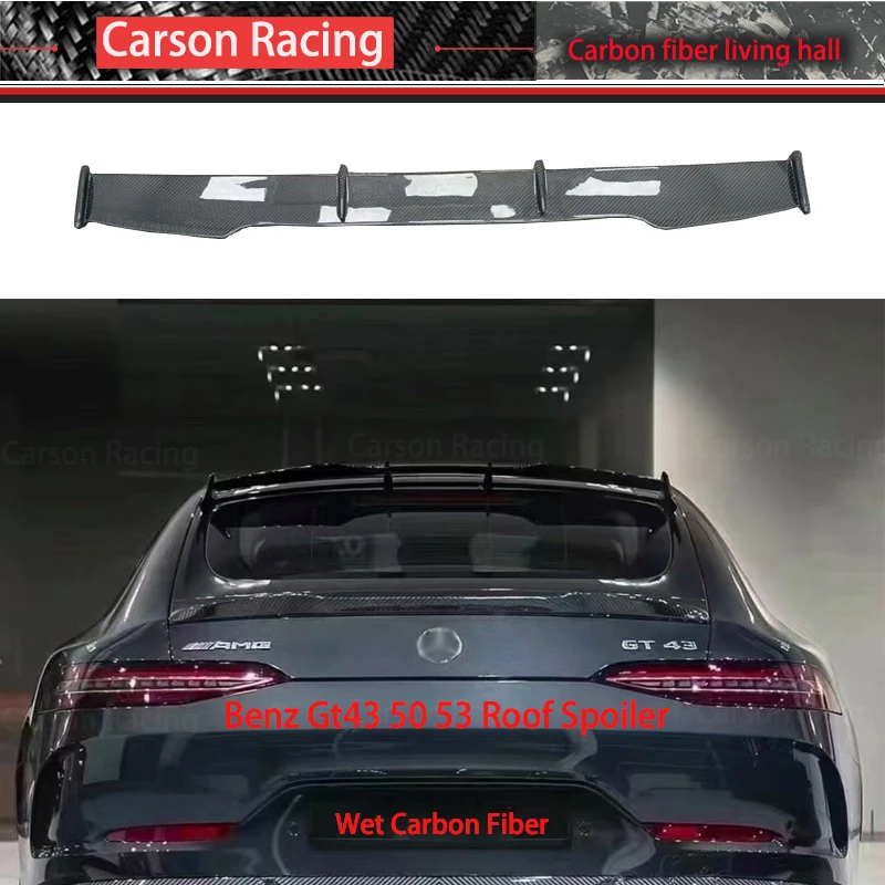 Fit For Mercedes Amg Gt50 53 43 4 Door Car Modified Ld Carbon Fiber Roof Spoiler Forge Carbon Fiber Tail gloss Black spoiler