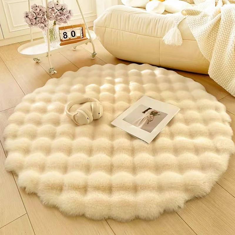 Bubble Plush Carpet For Home Decor Imitation Rabbit Hair Balcony Cushion Kids Living Room Rug Girl Bedroom Foot Mat