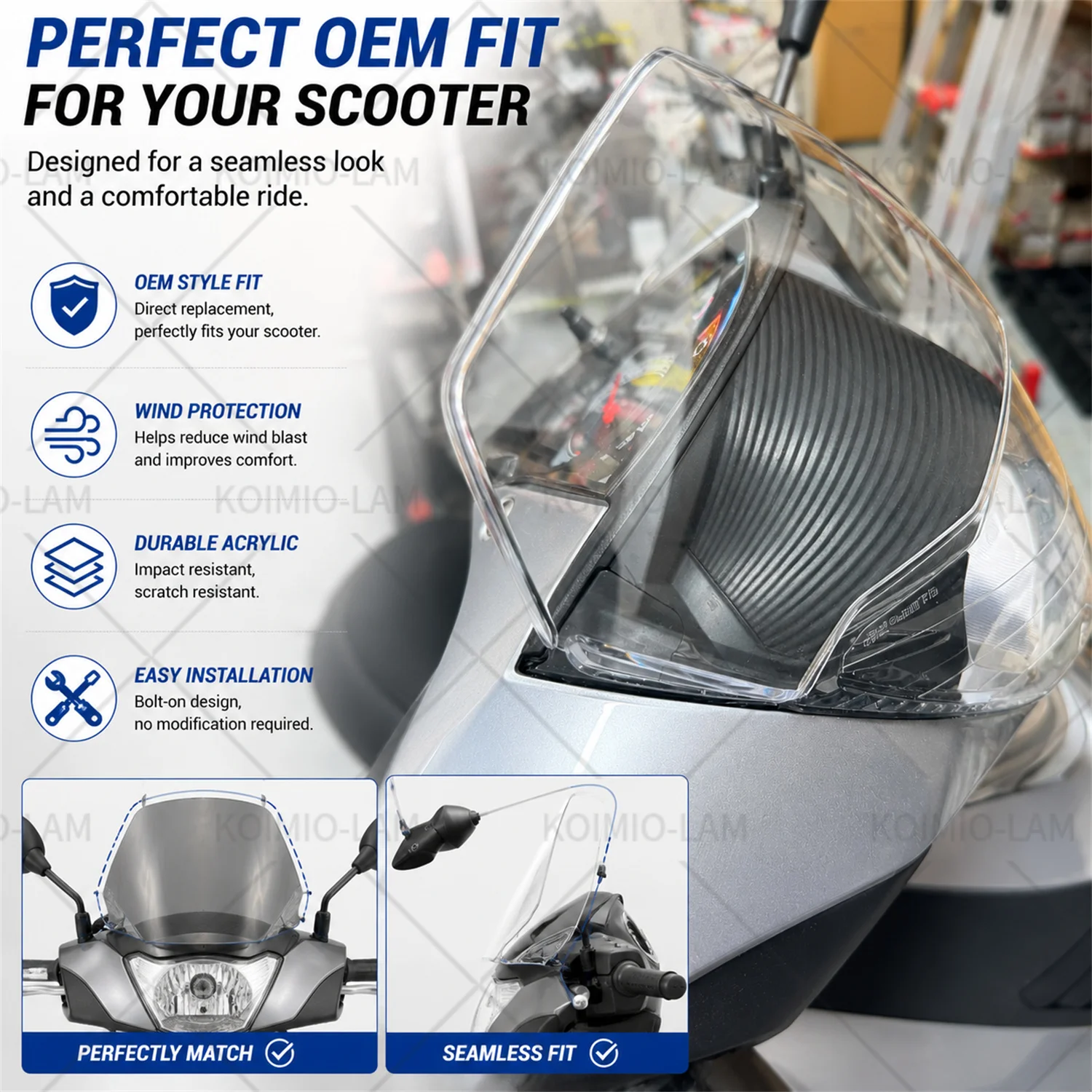 Fit for Honda SH125 2009 - 2012 SH150 Motorcycle Windshield Windscreen Screen SH12i SH150i 2010 2011
