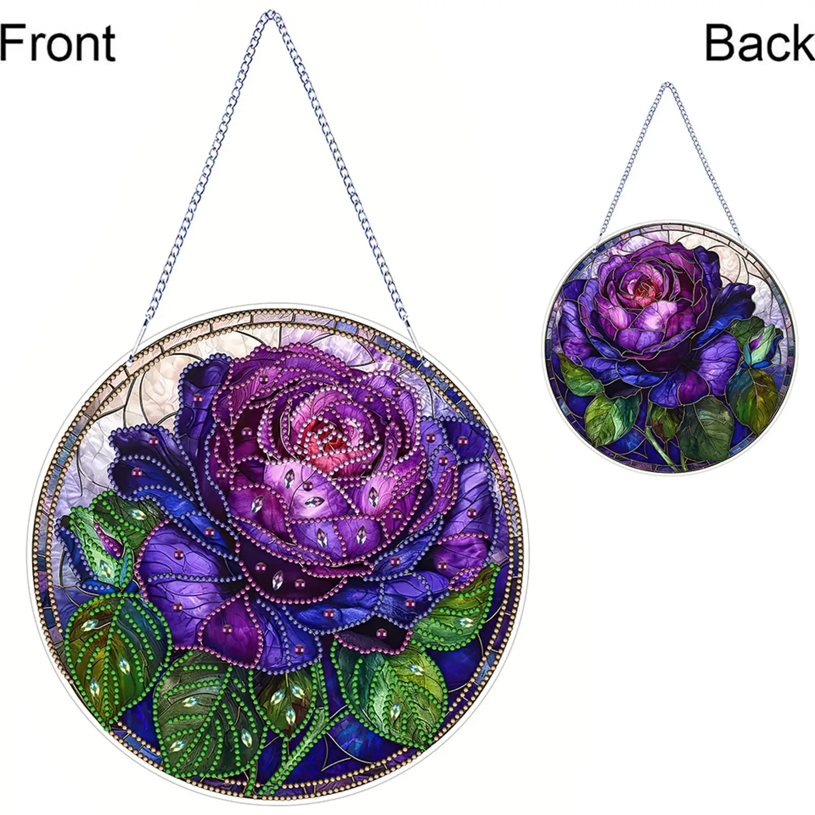 

2D Flat DIY Diamond Art Suncatcher Diamond Painting Set Hanging Diamond Art Kits Diamond Art Pendant Home Wall Decoration Crafts