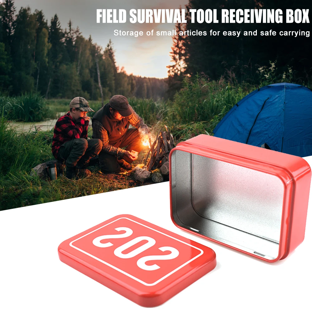Mini Camping Storage Box Portable Iron Medical First Aid Organizer Practical Camping Equipment