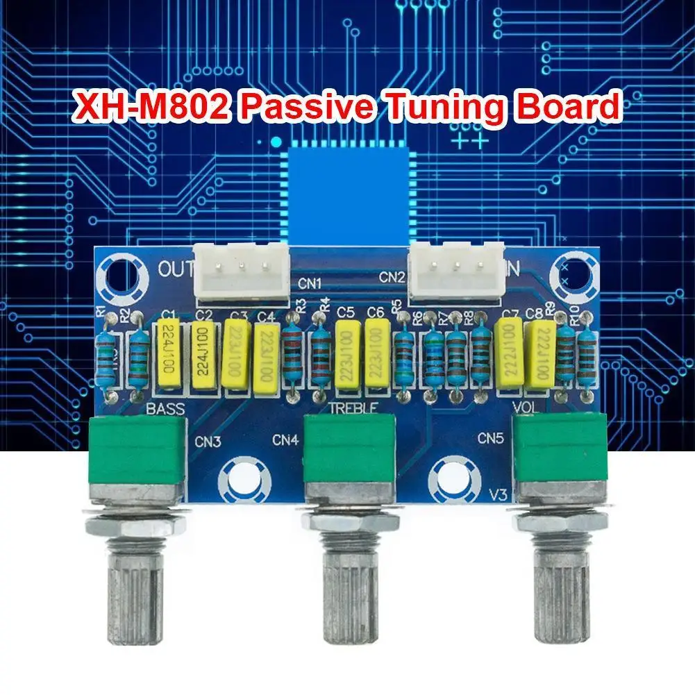 Placa de tono del módulo de preamplificador HiFi pasivo XH-M802 con control de volumen de graves agudos