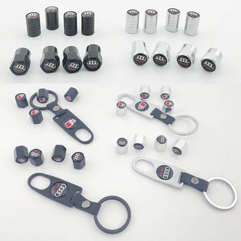 ฝาครอบวาล์วอากาศอะลูมิเนียม3D แต่งรถ4ชิ้น, ฝาครอบวาล์วลมวงล้อรถยนต์โลหะอะลูมิเนียม S4 S3 A4 B6 B8 Q7 Q8 B7 A6 S6 A3 Q5