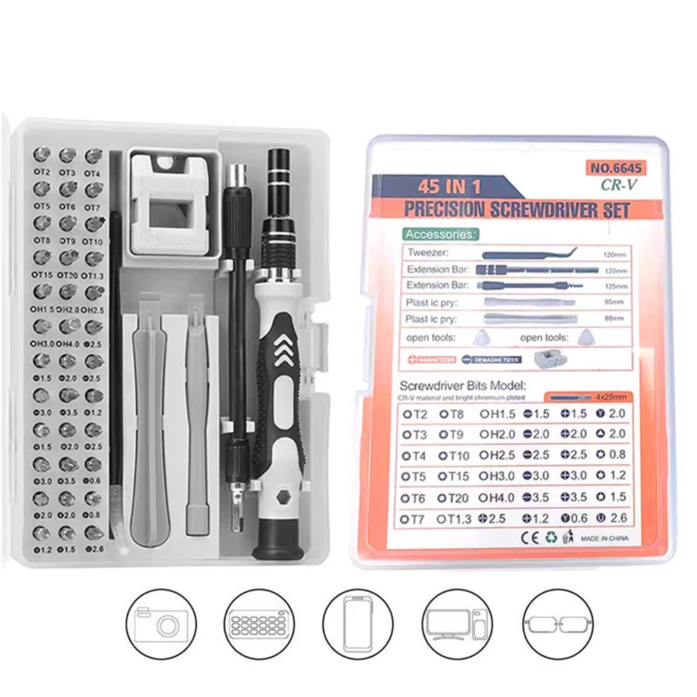 45-in-1 Screwdriver Set Suitable for Mobile Phones Computers Glasses Multi-functional Disassembly And Repair Hardware Tool Box