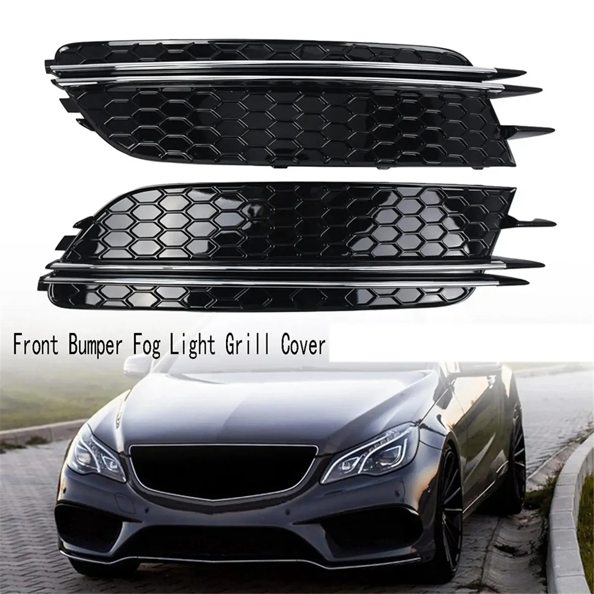 

Chrome Car Front Bumper Fog Light Grill Cover for Audi A6 C7 A7 2012-2015 Fog Light Bezel 4G0807681 4G0807682